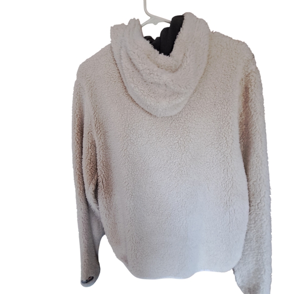 Chubbies Sherpa Fleece Pullover Hoodie Cream Small Cozy Women's Jacket - Picture 5 of 8